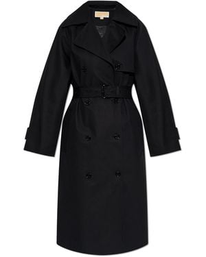 MICHAEL Michael Kors Cotton Trench Coat With Belt - Black