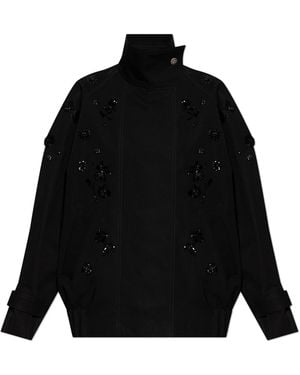 Golden Goose Jacket With Shiny Appliqués - Black