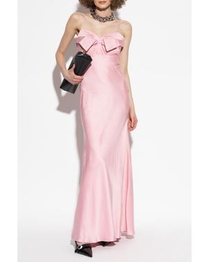 McQueen Satin Slip Dress - Pink