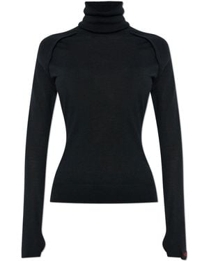 Victoria Beckham Fitted Turtleneck - Black