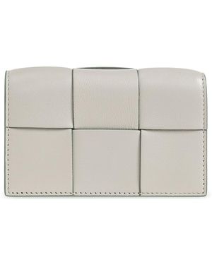 Bottega Veneta Leather Card Holder - Grey