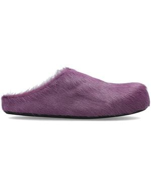 Marni Fur Slides - Purple