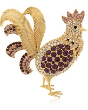 Dolce & Gabbana Brooch With Shimmering Crystals - Metallic