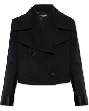 Dolce & Gabbana Short Wool Coat - Black