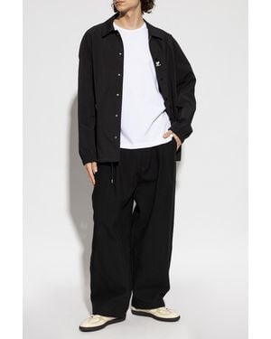 Courreges Lightweight Jacket With Printed Logo - Black