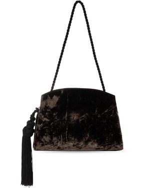 Liffner Velvet Bag With Fringes - Black