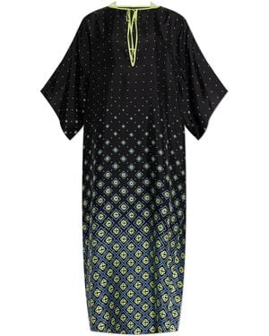 CASABLANCA Silk Dress With Monogram - Black