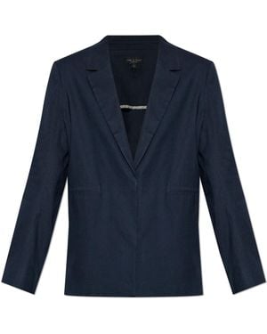Rag & Bone Blazer With Open Lapels, - Blue