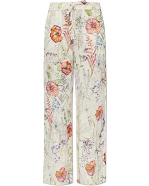 McQueen Floral Motif Trousers - White