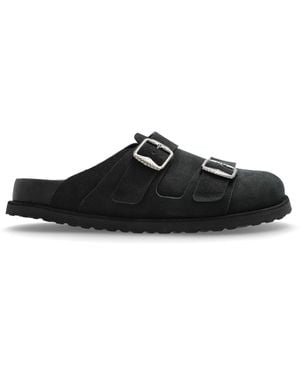 Birkenstock Suede Slides '222 West' - Black