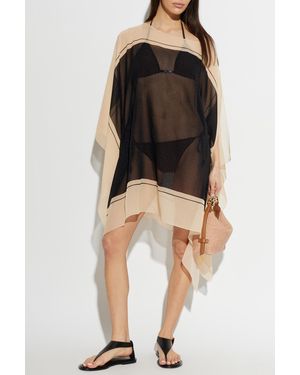 Balmain Silk Poncho - Black