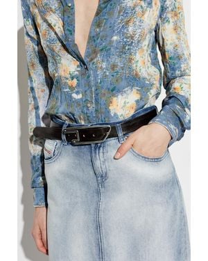 DIESEL Leather Belt 'B-D Line 30' - Blue