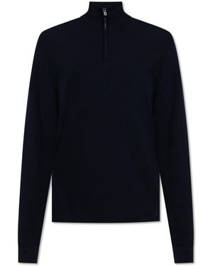 Sease Wool Jumper With A Stand-Up Collar - Blue