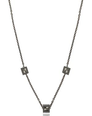Fendi Logo Necklace - Metallic