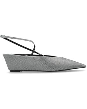 Tory Burch "Pave" Wedge Shoes - White