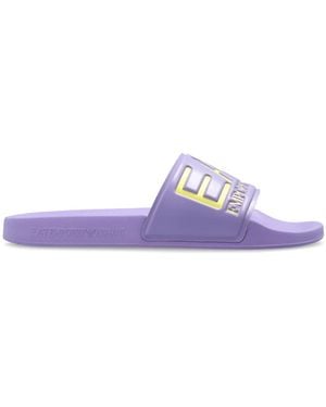 EA7 Rubber Flip-Flops With Logo - Purple