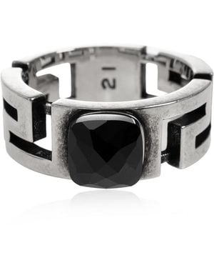 Versace Ring With Stone - Black