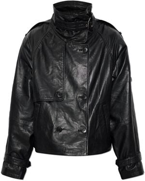 Gestuz Leather Jacket 'Gzavic' - Black