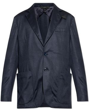 Brioni Blazer With Check Pattern - Blue