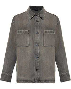Fendi Denim Jacket With 'Vintage' Effect - Grey