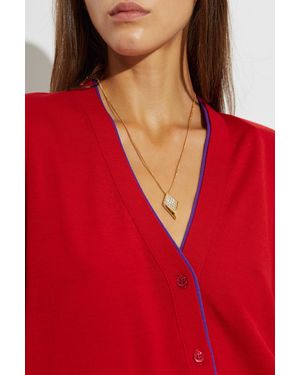 Versace Brass Necklace With Sparkling Crystals - Red