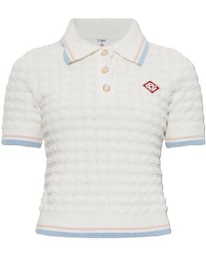 CASABLANCA Cotton Polo 'Frotte' - White