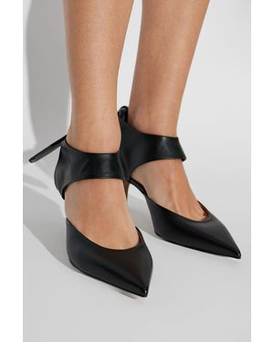 Odissi Leather Heeled Shoes - Black