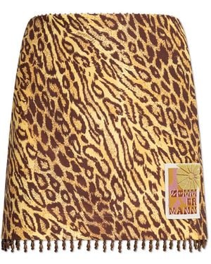 Zimmermann Animal Print Skirt - Natural