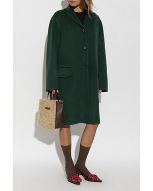 Marni Coat With Worn Lapels - Green