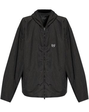 Balenciaga Oversize Jacket With Hood - Black