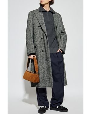 Lanvin Herringbone Pattern Coat - Gray