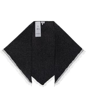 Ganni Triangular Wool Scarf - Black