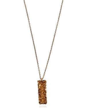 Versace Necklace With A Logo Pendant - Metallic