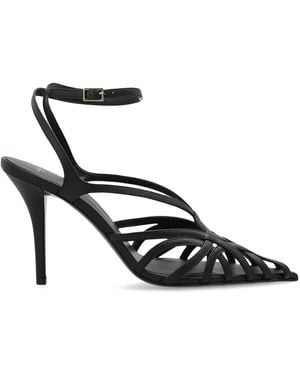Balmain Leather Heeled Sandals - Black