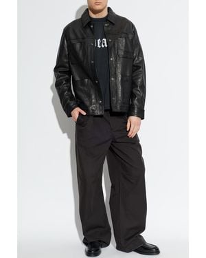 AllSaints Leather Jacket "Saxon" - Black