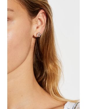 Tory Burch Earrings With A Floral Motif - Brown