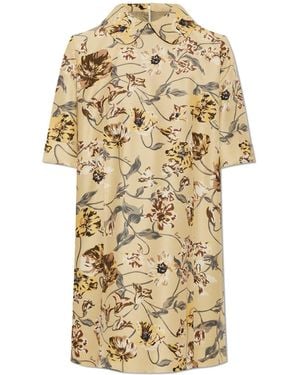 KENZO Floral Motif Dress - Metallic