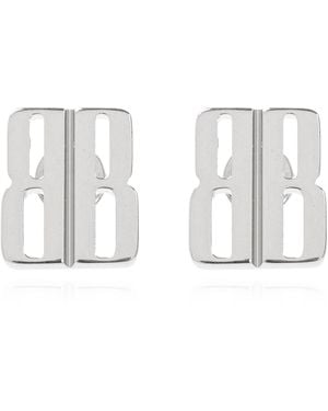 Balenciaga Earrings With Logo - Metallic