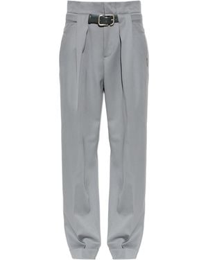 The Attico Trousers With Belt - Grey