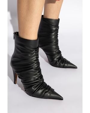 McQueen Leather Ankle Boots - Black