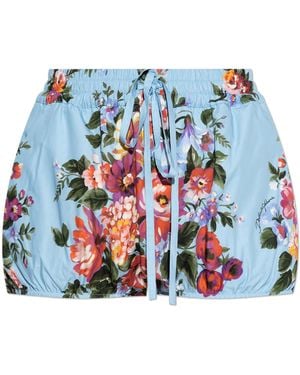 Dolce & Gabbana Floral Print Shorts - Red