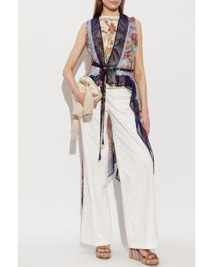 Etro Silk Vest With An Asymmetrical Cut - White
