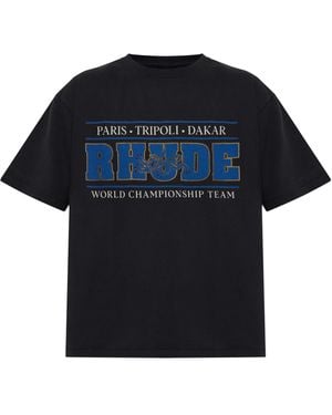 Rhude T-Shirt With Logo - Blue