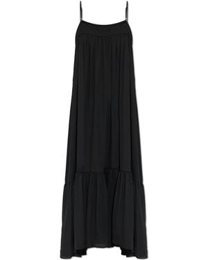 ROTATE BIRGER CHRISTENSEN Oversize Dress With Shoulder Straps - Black