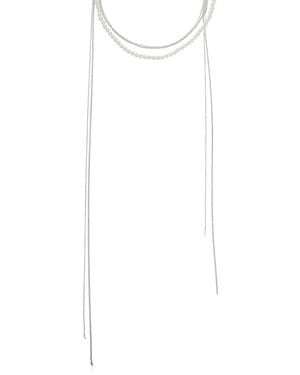 AllSaints Necklace With Glass Pearls - White