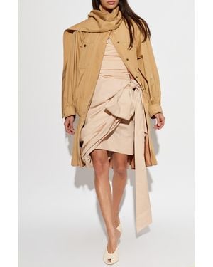 Chloé Asymmetrical Skirt With Draping - Natural