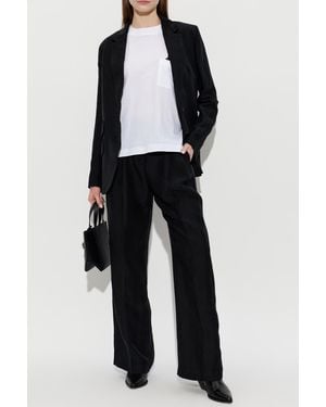Paul Smith Pants Made Of Combined Fabrics - Black
