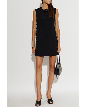 Versace Dress With Decorative Side Buttons - Black