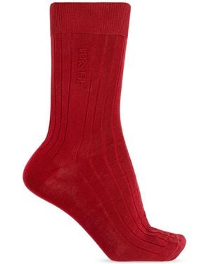 Versace Socks With Embroidered Logo