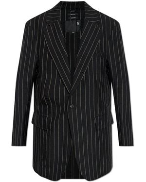 R13 Pinstripe Blazer - Black